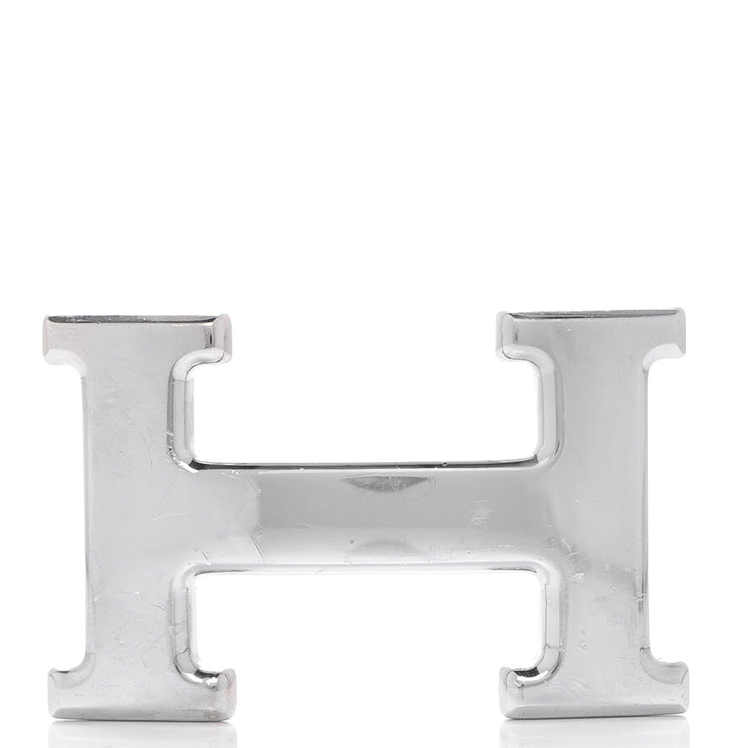 Hermes Polished Palladium 32mm H Belt Buckle Silver 1 of 4