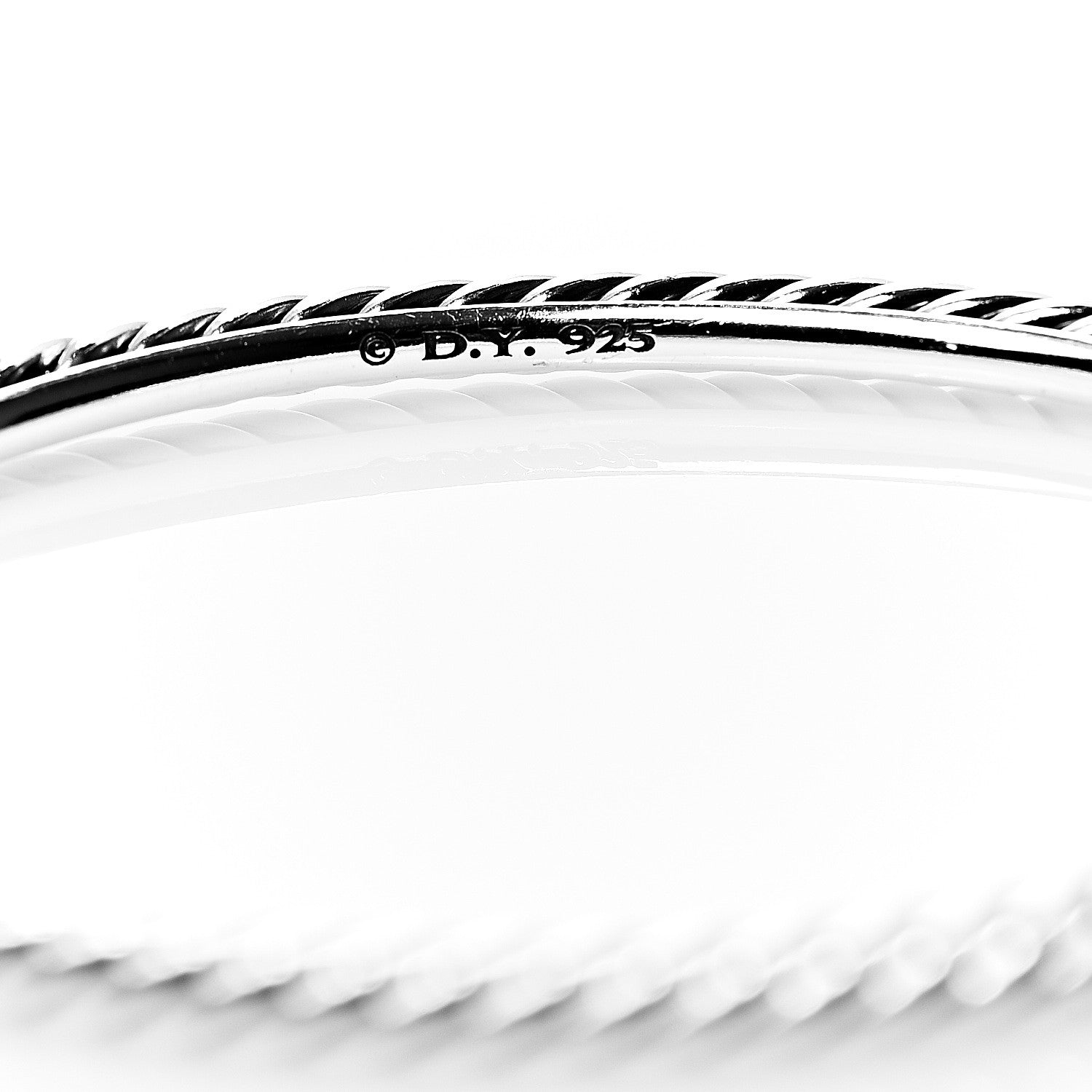 David Yurman Sterling Silver Cable Bangle Bracelet 3 of 3