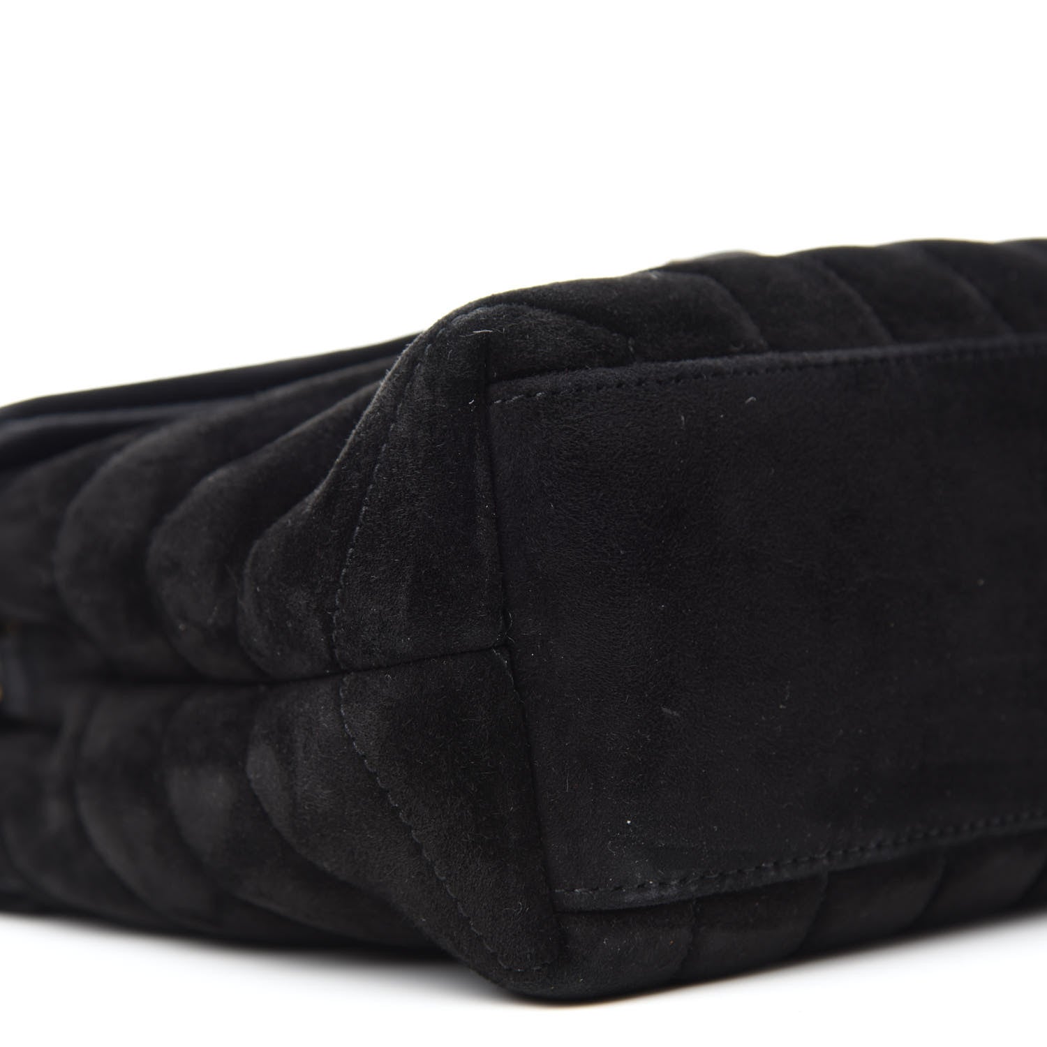 Saint Laurent Suede Calfskin Y Quilted Monogram Small Loulou Chain Satchel Black 6 of 11