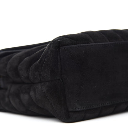 Saint Laurent Suede Calfskin Y Quilted Monogram Small Loulou Chain Satchel Black 6 of 11