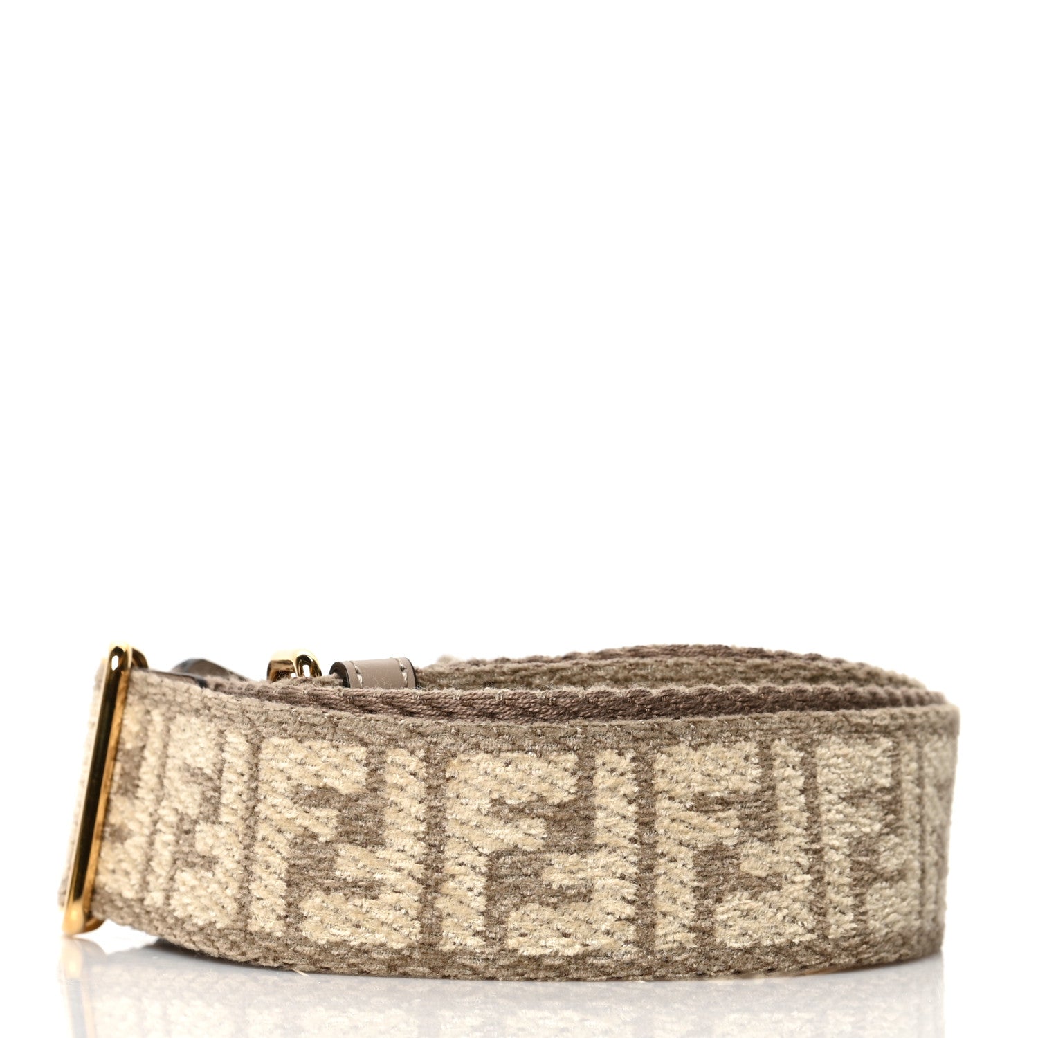 Fendi Chenille Vitello King FF Adjustable Strap You Tortora Nuvola 2 of 4