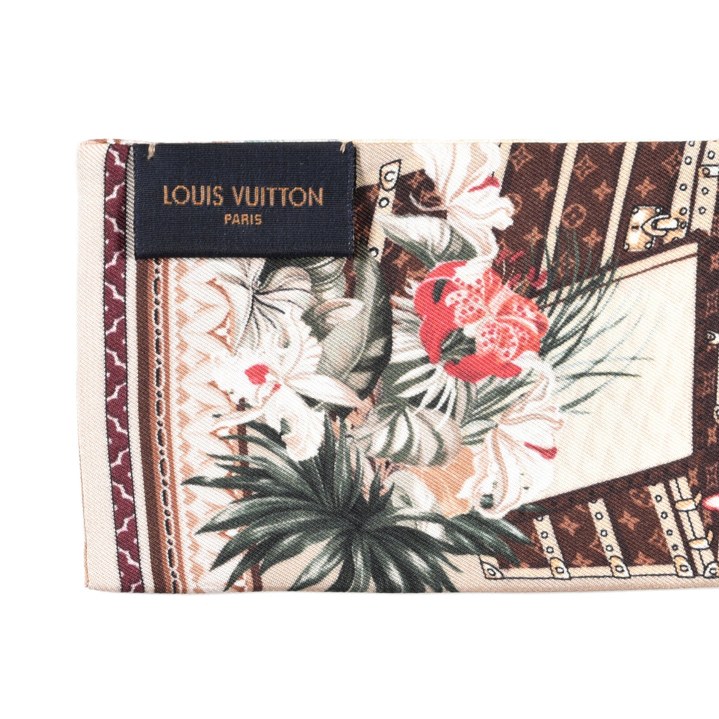 Silk Voyage Extraordinaire Bandeau Scarf Beige