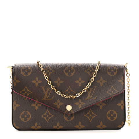 Monogram Pochette Felicie Chain Wallet Fuchsia
