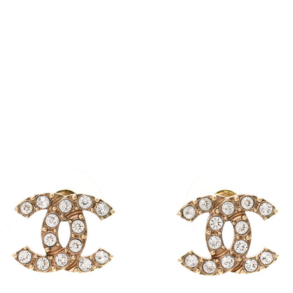Chanel Crystal CC Earrings Gold 1 of 5