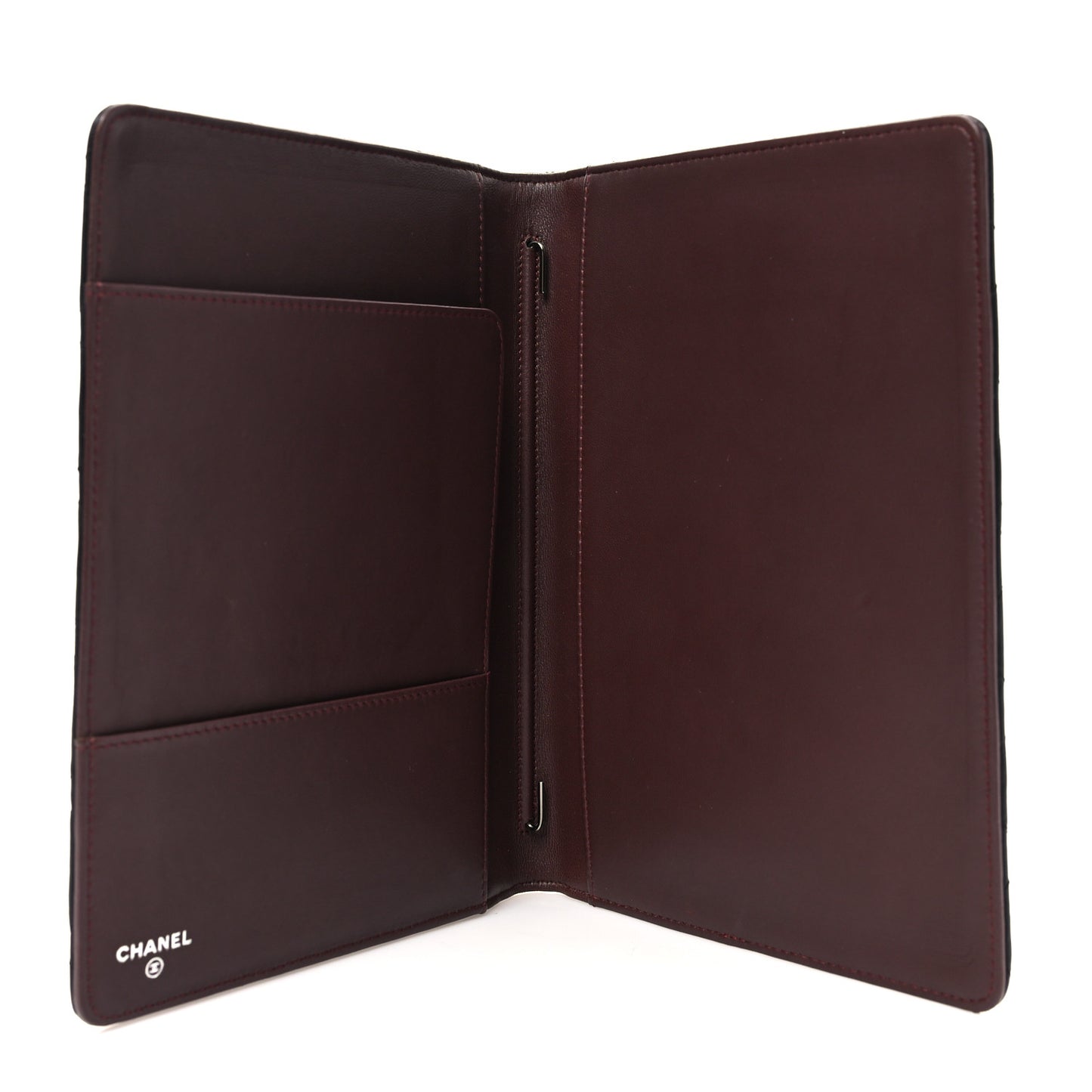 Lambskin Quilted Large Agenda Cover Black