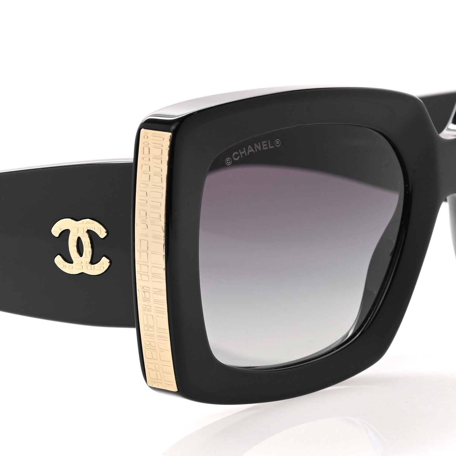 Chanel Acetate Rectangle Sunglasses 5435 Black 7 of 8