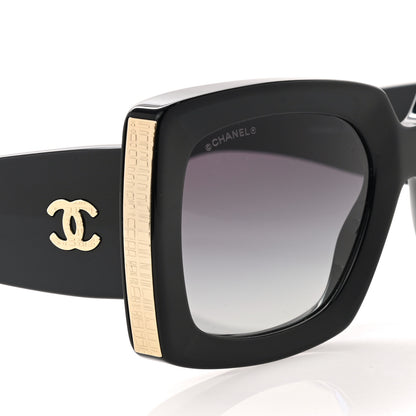 Chanel Acetate Rectangle Sunglasses 5435 Black 7 of 8
