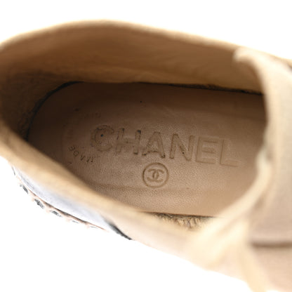 Chanel Crackled Calfskin High Top Espadrilles 39 Light Beige Black 8 of 10
