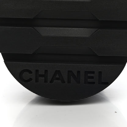 Chanel Shiny Calfskin Quilted Lace Up Combat Boots 40.5 Black 6 of 9