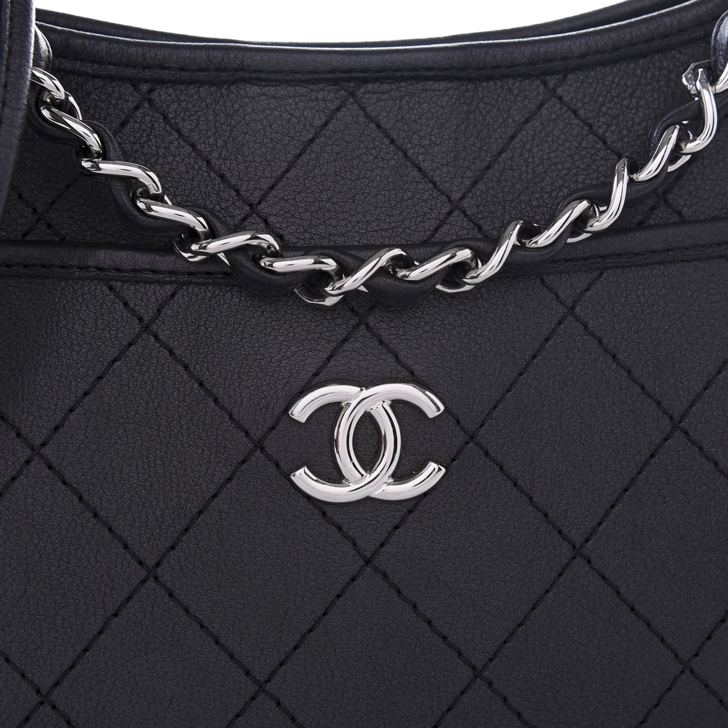 Chanel Calfskin Quilted Jungle Stroll Hobo Bag Black 9 of 9