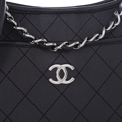Chanel Calfskin Quilted Jungle Stroll Hobo Bag Black 9 of 9