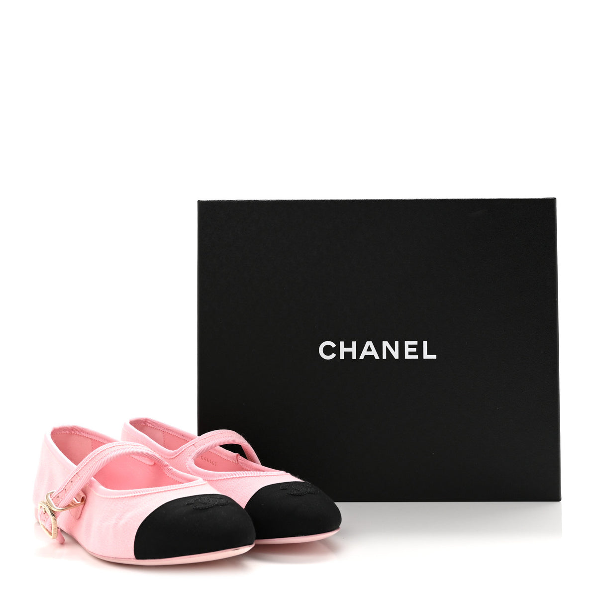 Chanel Fabric Grosgrain Mary Jane Flats 38 Light Pink Black 10 of 10