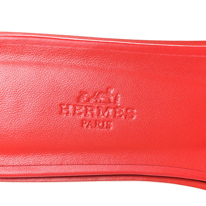 Hermes Calfskin Oran Sandals 40 Rouge Bali 9 of 10