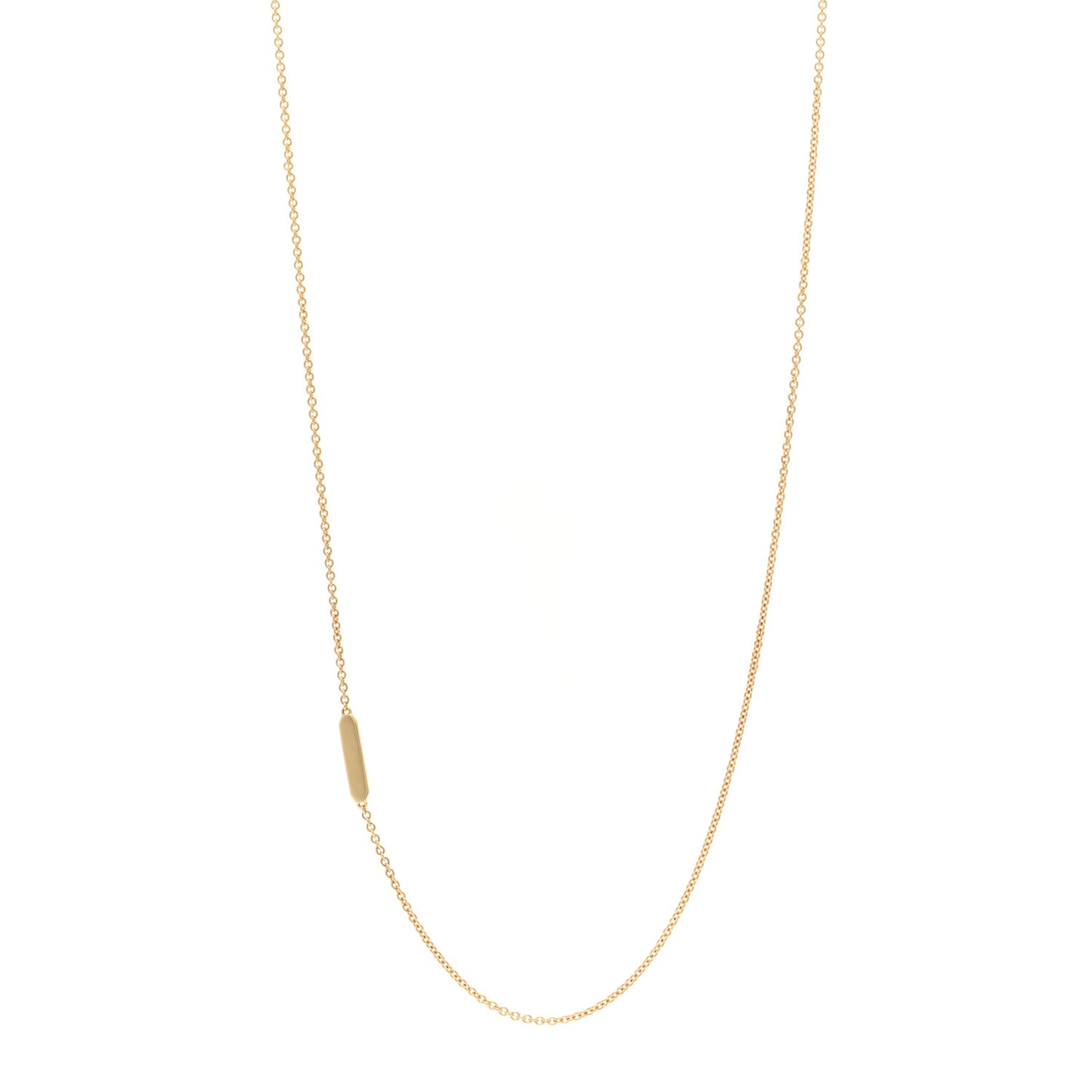 18K Yellow Gold Tag Chain Necklace