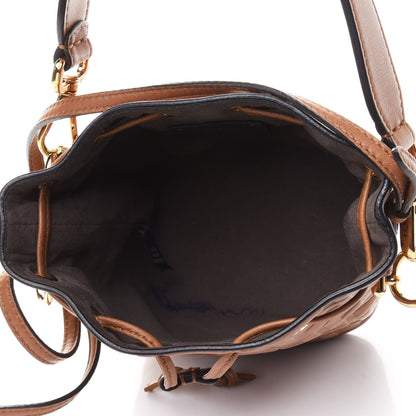 Fendi Vitello Cristallo Nature F is Fendi FF 1974 Embossed Mini Mon Tresor Bucket Bag Cuoio 4 of 5