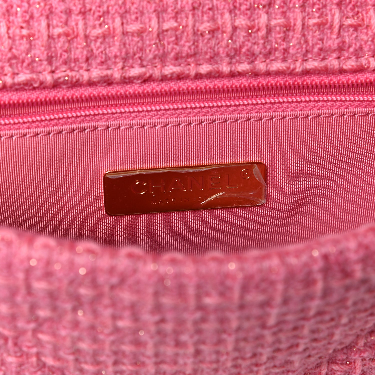 Chanel Metallic Tweed Quilted Medium Chanel 19 Flap Pink 6 of 6