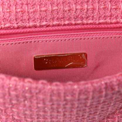 Chanel Metallic Tweed Quilted Medium Chanel 19 Flap Pink 6 of 6