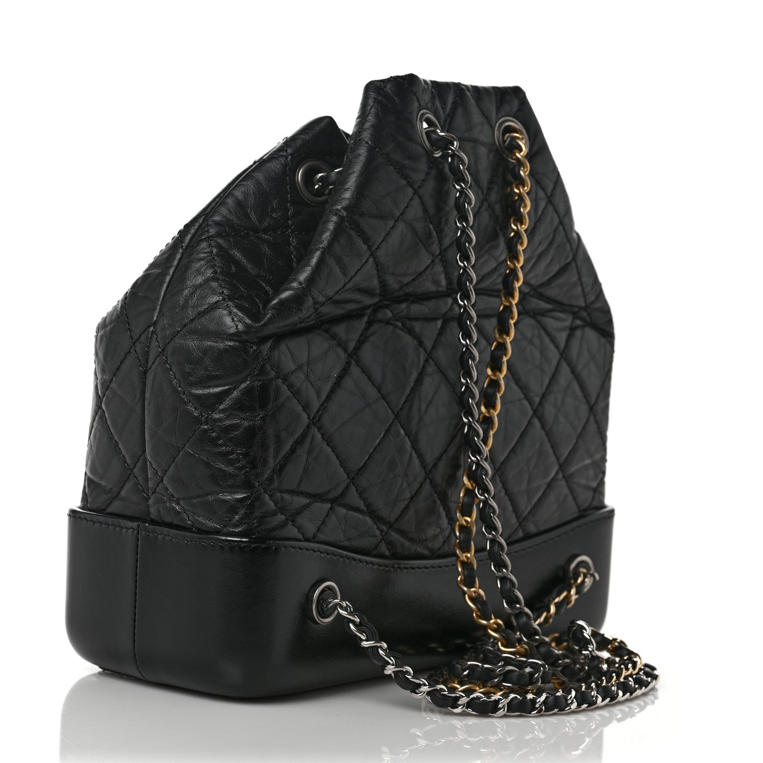 Chanel Aged Calfskin Quilted Small Gabrielle Backpack Black 3 of 8
