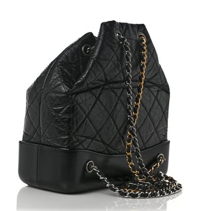 Chanel Aged Calfskin Quilted Small Gabrielle Backpack Black 3 of 8