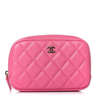 Chanel Caviar Quilted Small Curvy Pouch Cosmetic Case Pink 1 of 4