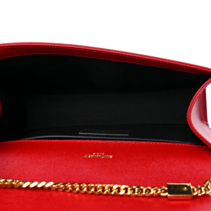 Saint Laurent Grain De Poudre Medium Classic Monogram Kate Tassel Satchel Red 5 of 9