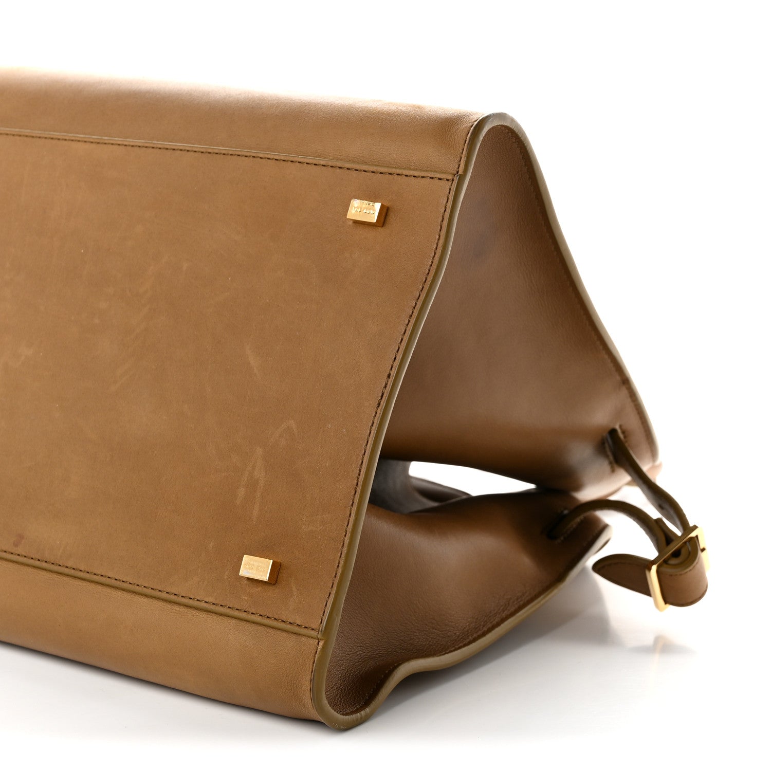 The Row Polished Saddle Calfskin Soft Margaux 15 Muschio 9 of 9