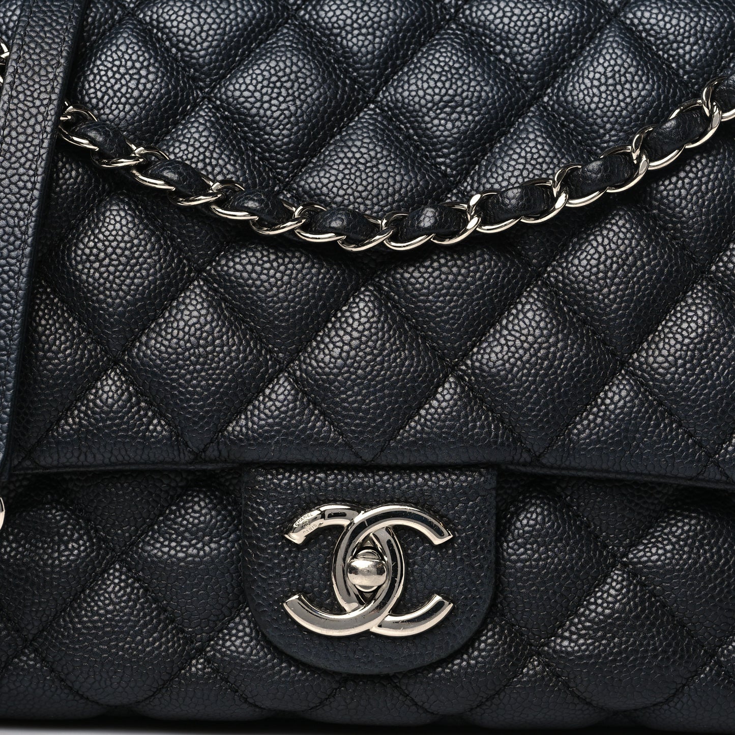 Caviar Quilted Jumbo Easy Flap Black