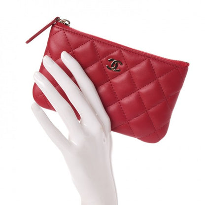 Chanel Lambskin Quilted Small Cosmetic Case Dark Pink 2 of 8