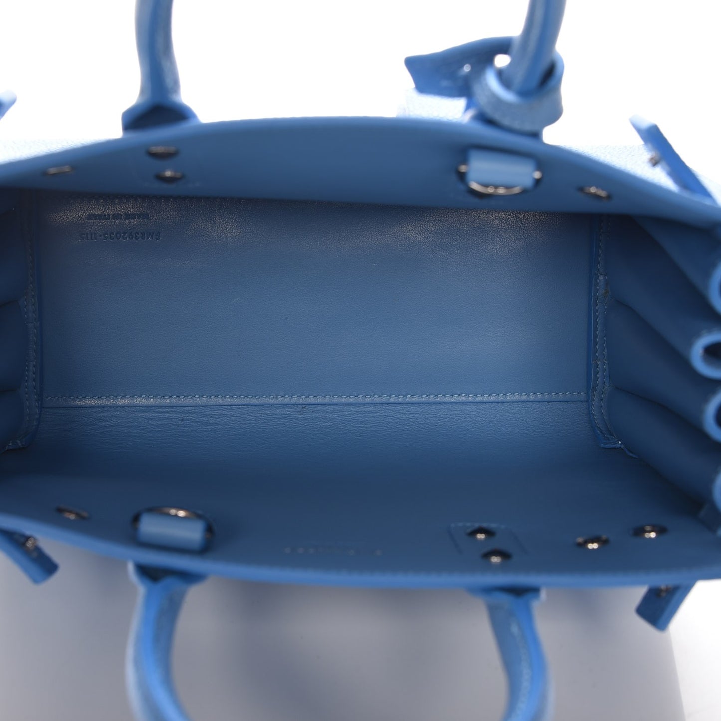 Grained Calfskin Nano Sac De Jour Blue Clair