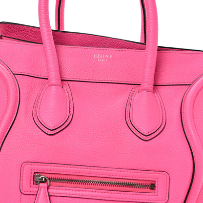Celine Drummed Calfskin Mini Luggage Fluo Pink 7 of 10