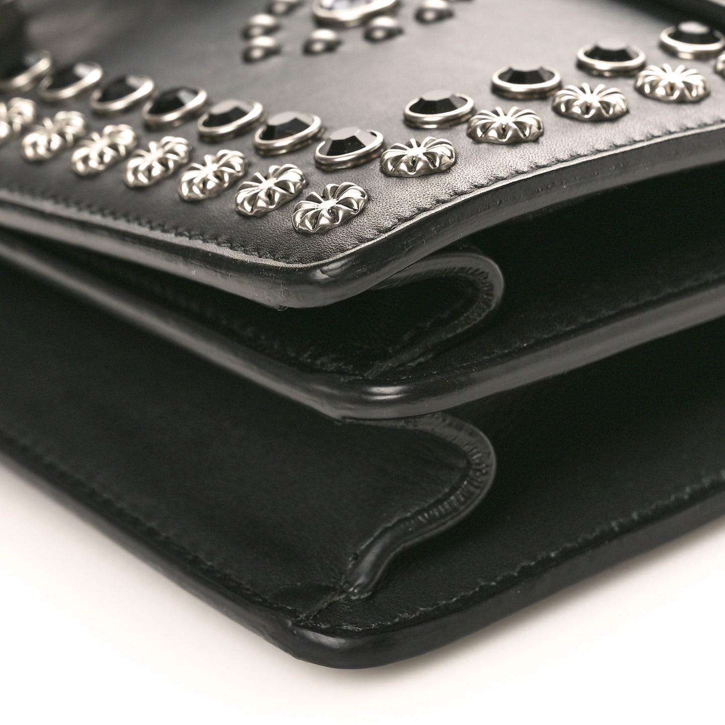 Calfskin Studded Small Dionysus Shoulder Bag Black