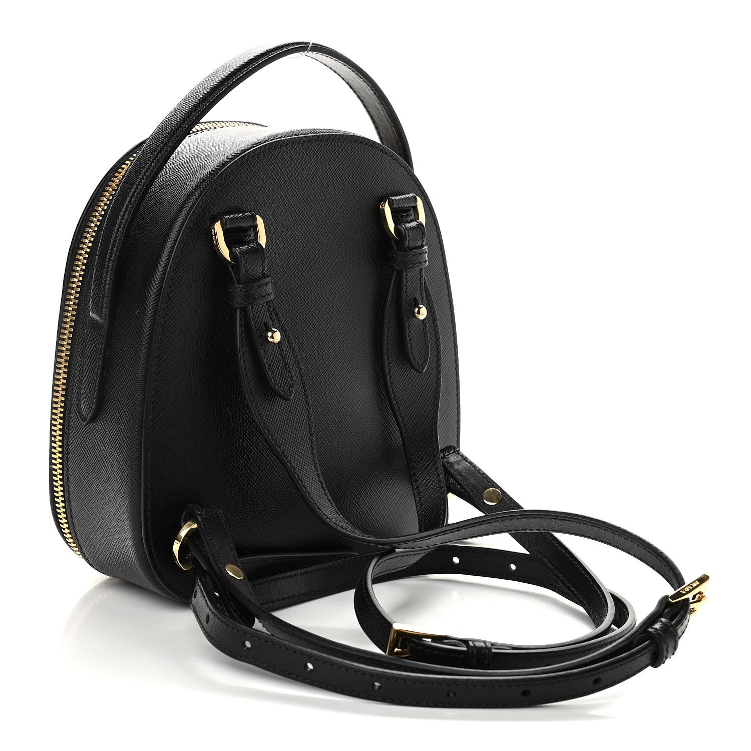 Prada Saffiano Lux Mini Odette Backpack Black 2 of 8
