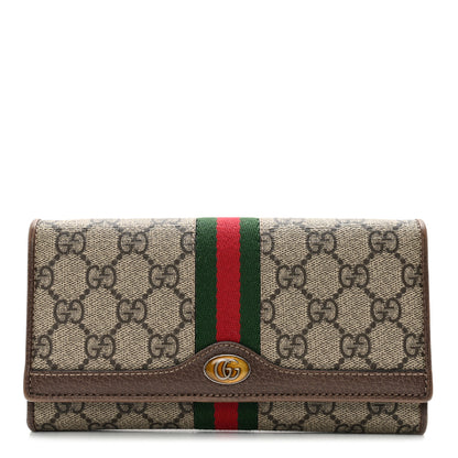 Gucci GG Supreme Monogram Web Ophidia Wallet On Chain Brown 1 of 10