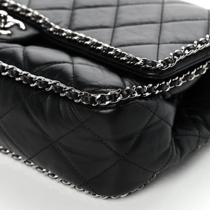 Chanel Crumpled Calfskin Quilted Large Chain All Over Flap Bag Black 11 of 11