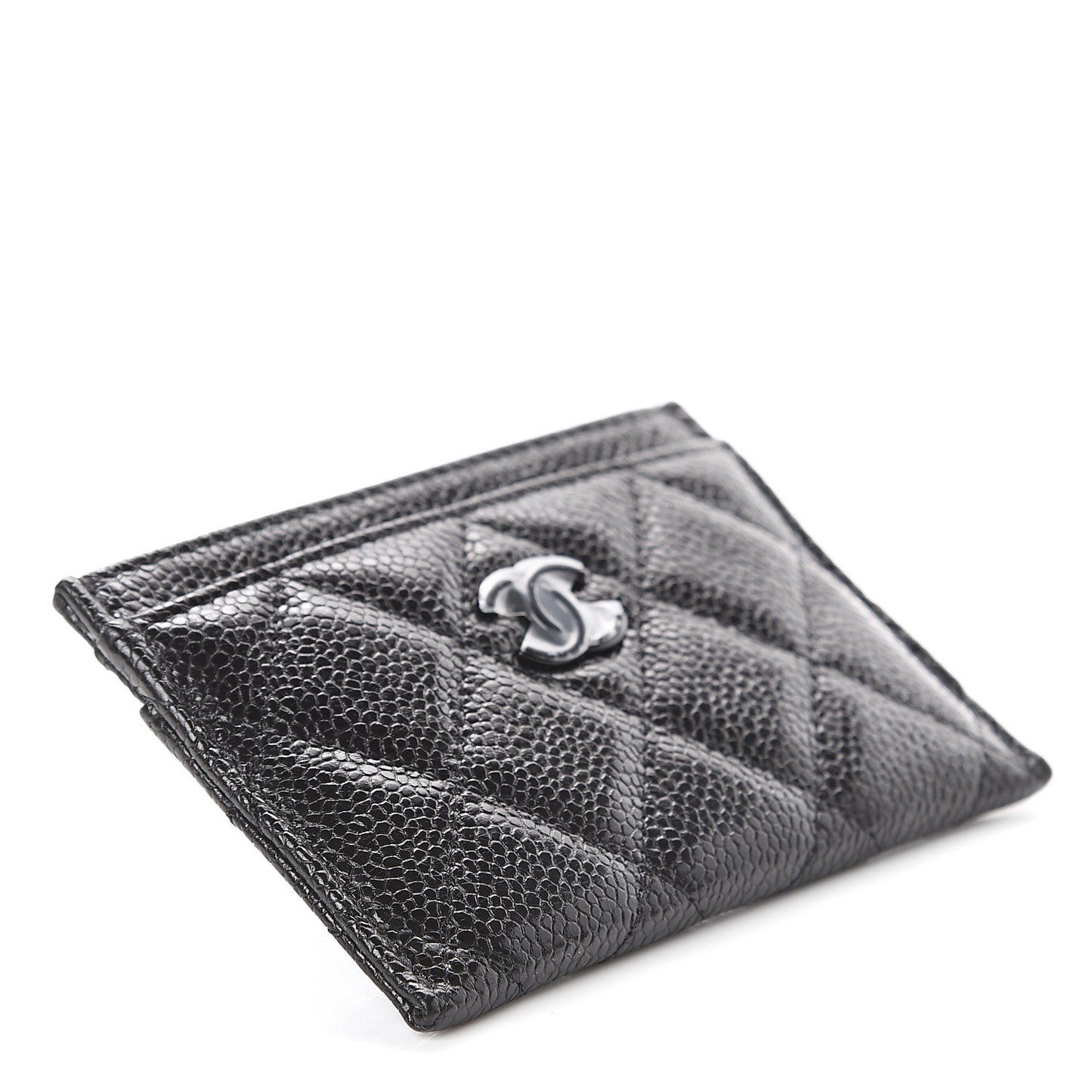 Caviar Quilted Incognito Card Holder Black