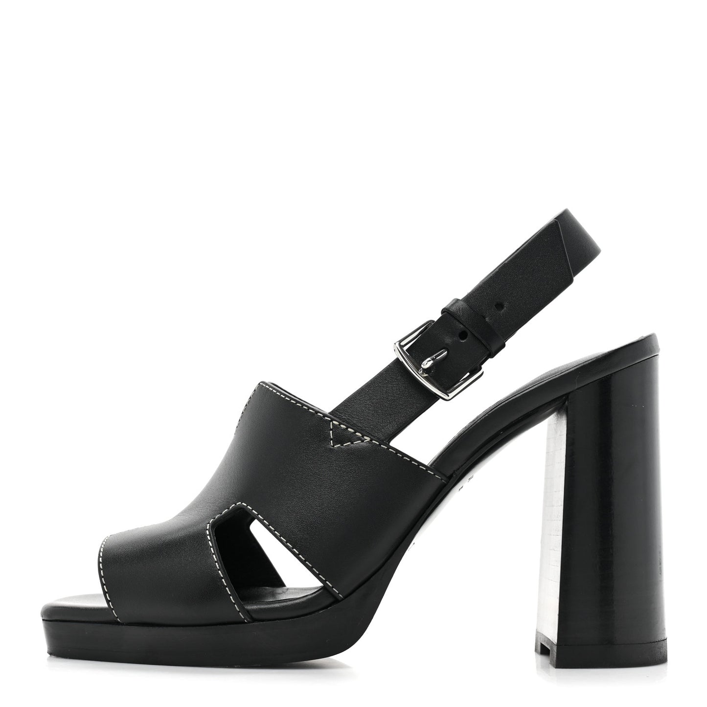 Calfskin Eris 90 Sandals 37 Black