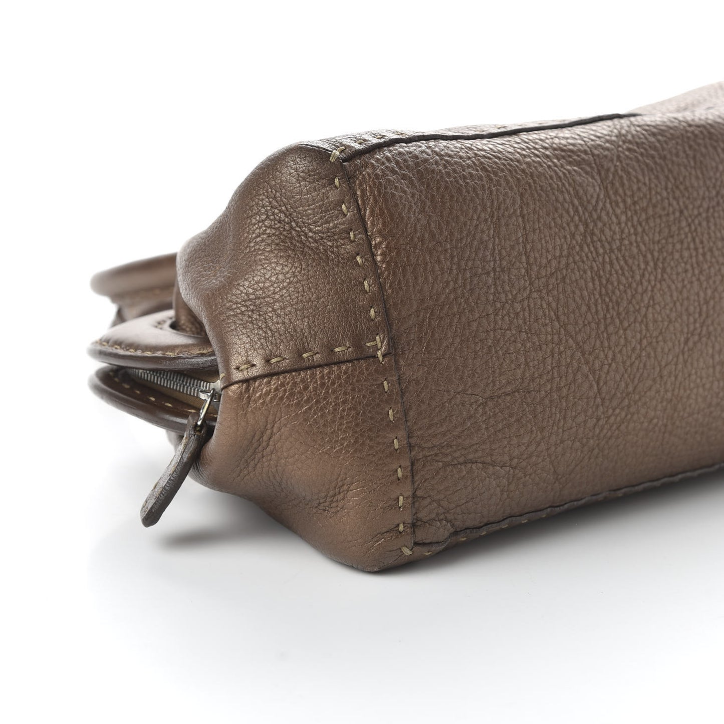 Metallic Calfskin Romano Selleria Adele 1328 Bag Brown