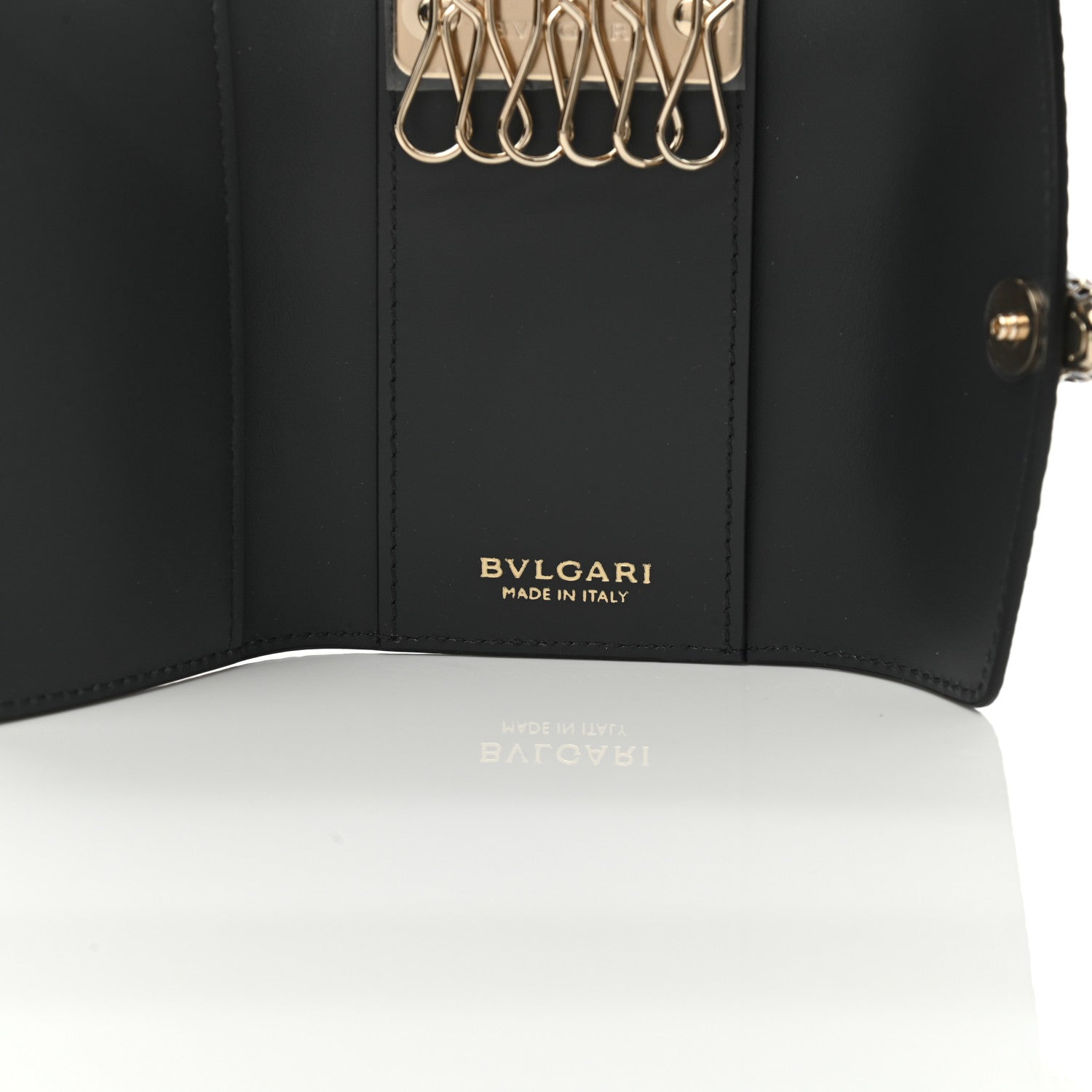 Bulgari Karung Calfskin Serpenti Forever Key Holder Wallet Charcoal 6 of 6