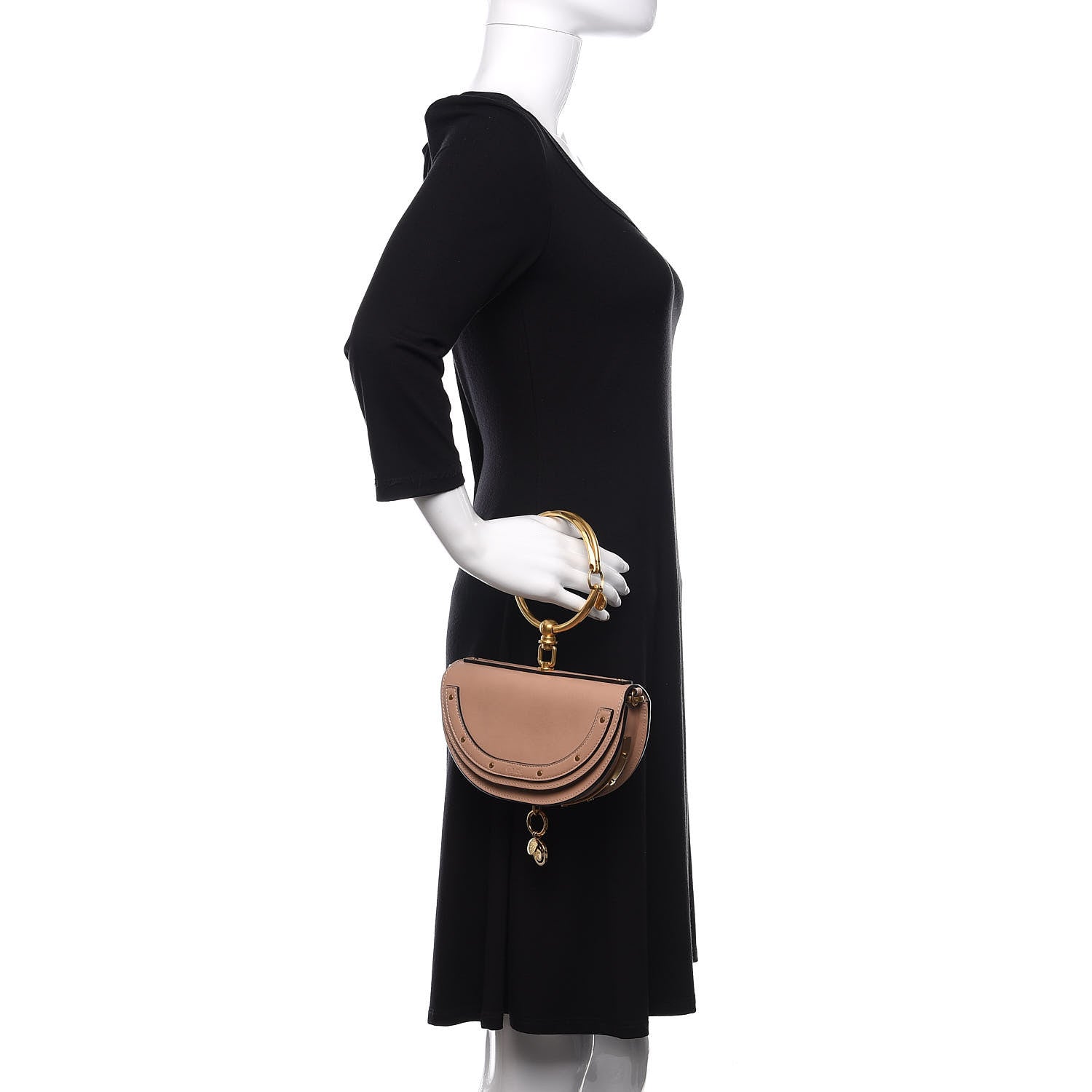 Chloe Calfskin Small Nile Bracelet Minaudiere Bag Biscotti Beige 3 of 12