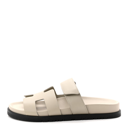 Hermes Calfskin Womens Chypre Sandals 36.5 Beige Esquisse 1 of 10