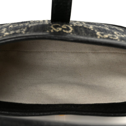 Gucci Jacquard Denim GG Monogram Small Jackie 1961 Hobo Black Ivory 5 of 11