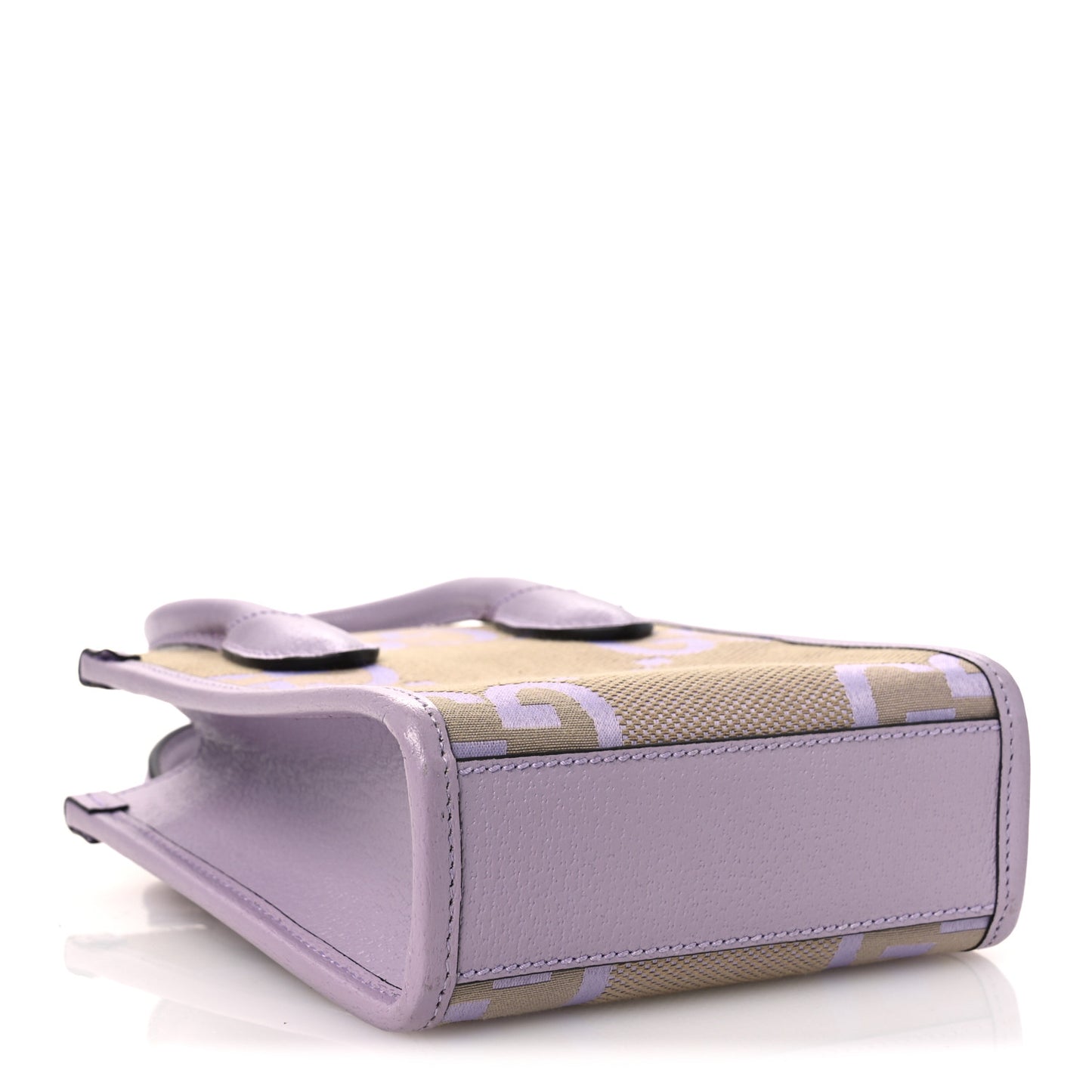 Monogram Jumbo GG Textured Dollar Calfskin Mini Tote Bag Beige Lapis