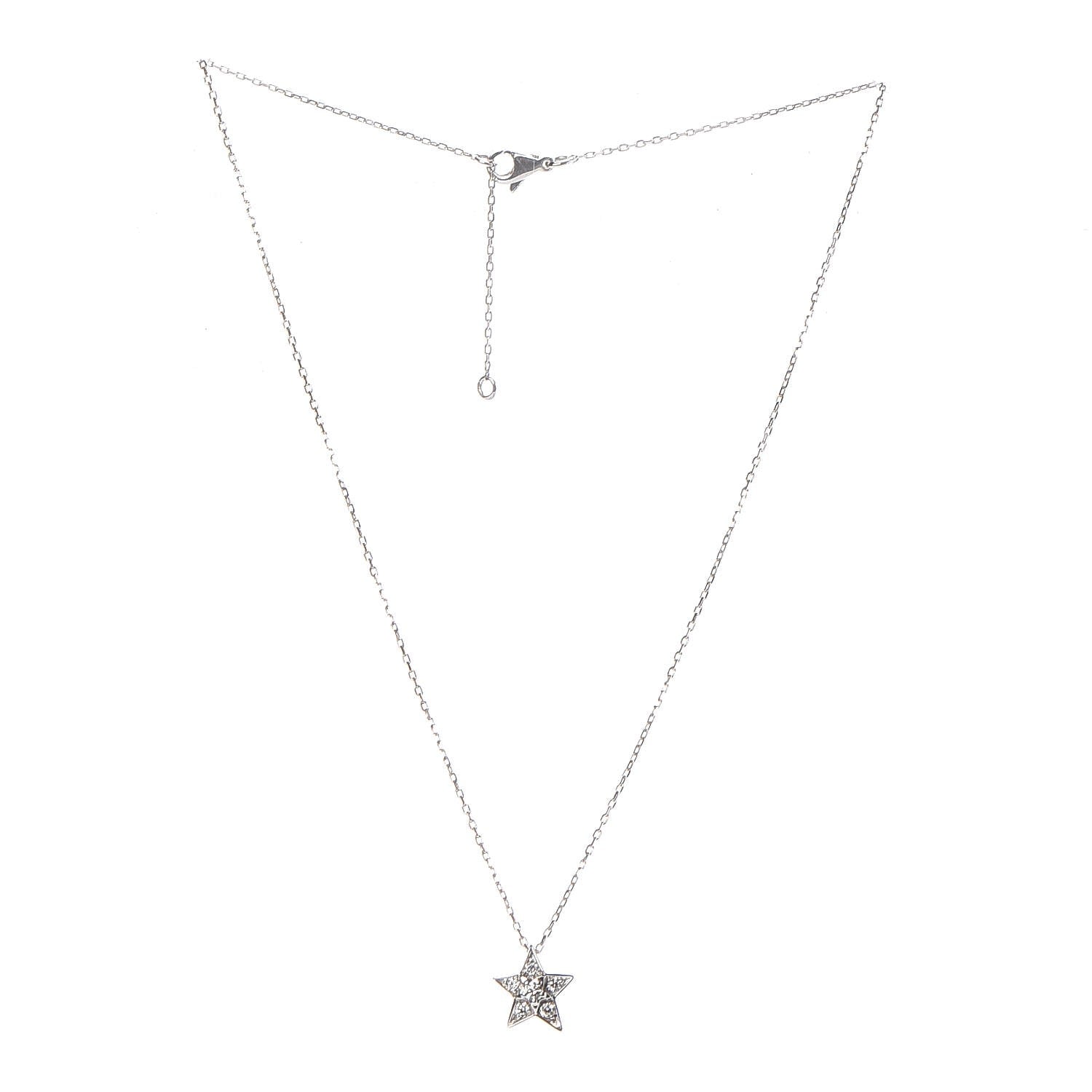 Chanel 18K White Gold Diamond Small Comete Geode Pendant Necklace 9 of 12