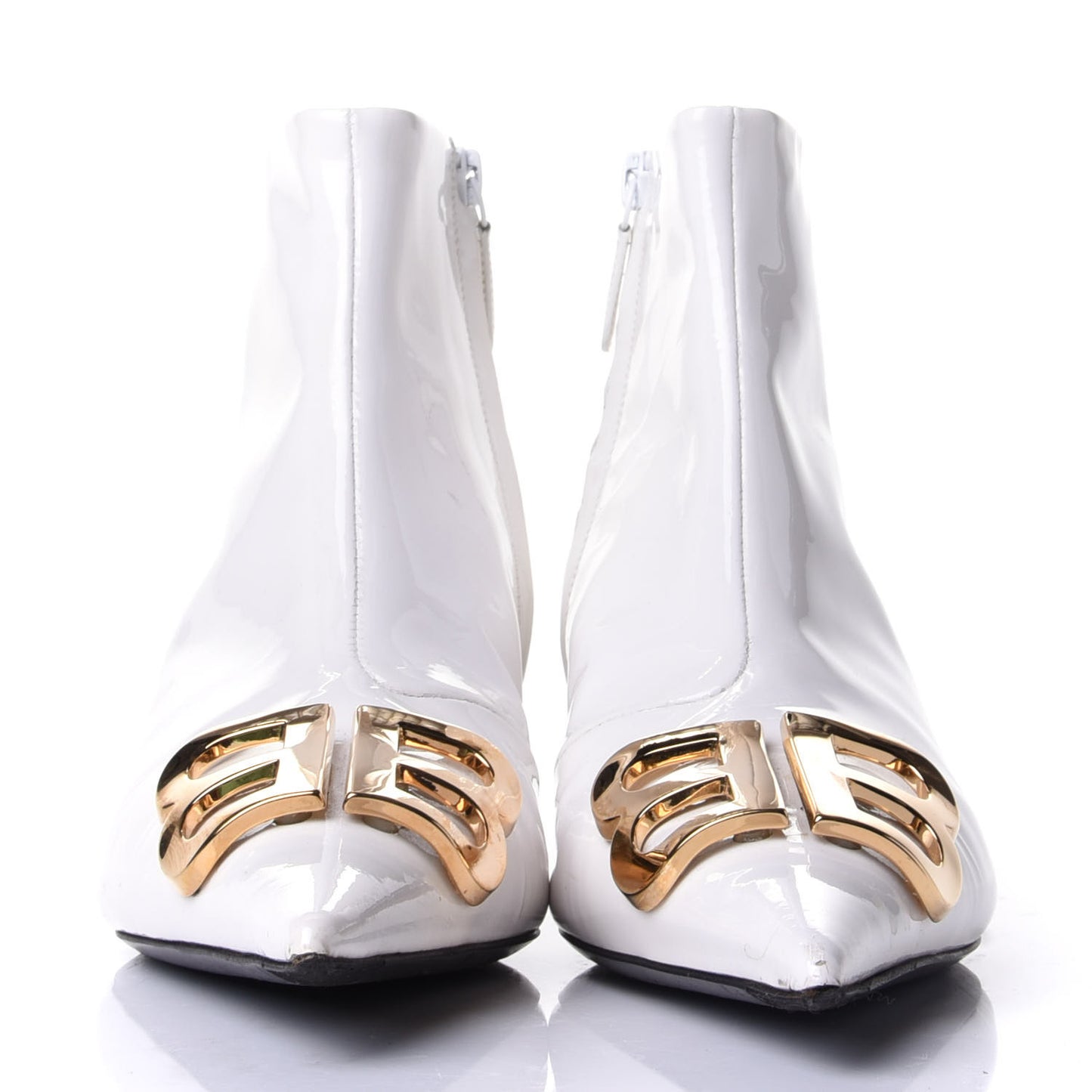 Patent BB Pointy Toe Ankle Booties 36 Optical White