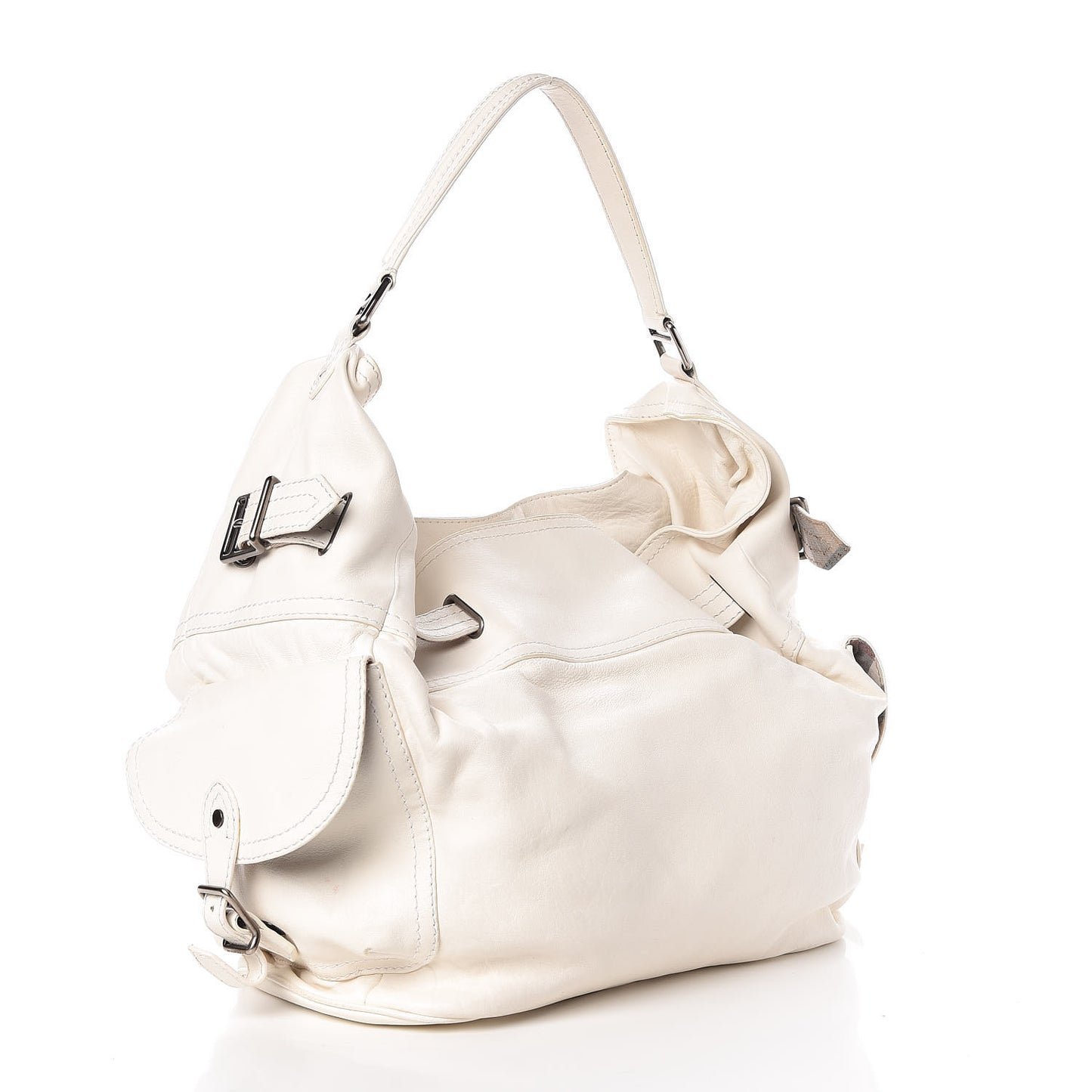 Calfskin Pocket Shoulder Bag White