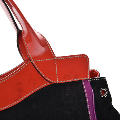 Gucci Suede Race Medium Top Handle Tote Black 10 of 14