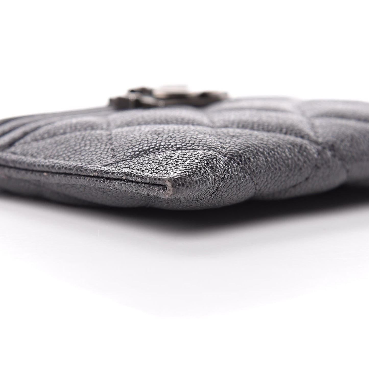 Caviar Quilted Boy Card Holder Charcoal