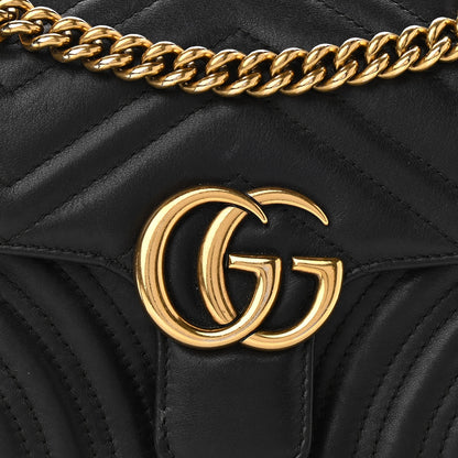 Gucci Calfskin Matelasse Mini GG Marmont Shoulder Bag Black 12 of 12