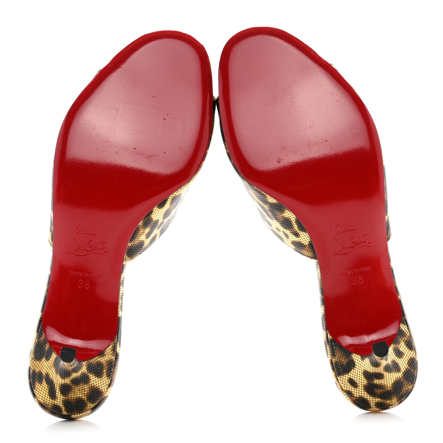 Metallic Calfskin Coins Leopard Print East 55 Mule 38 Gold Silver