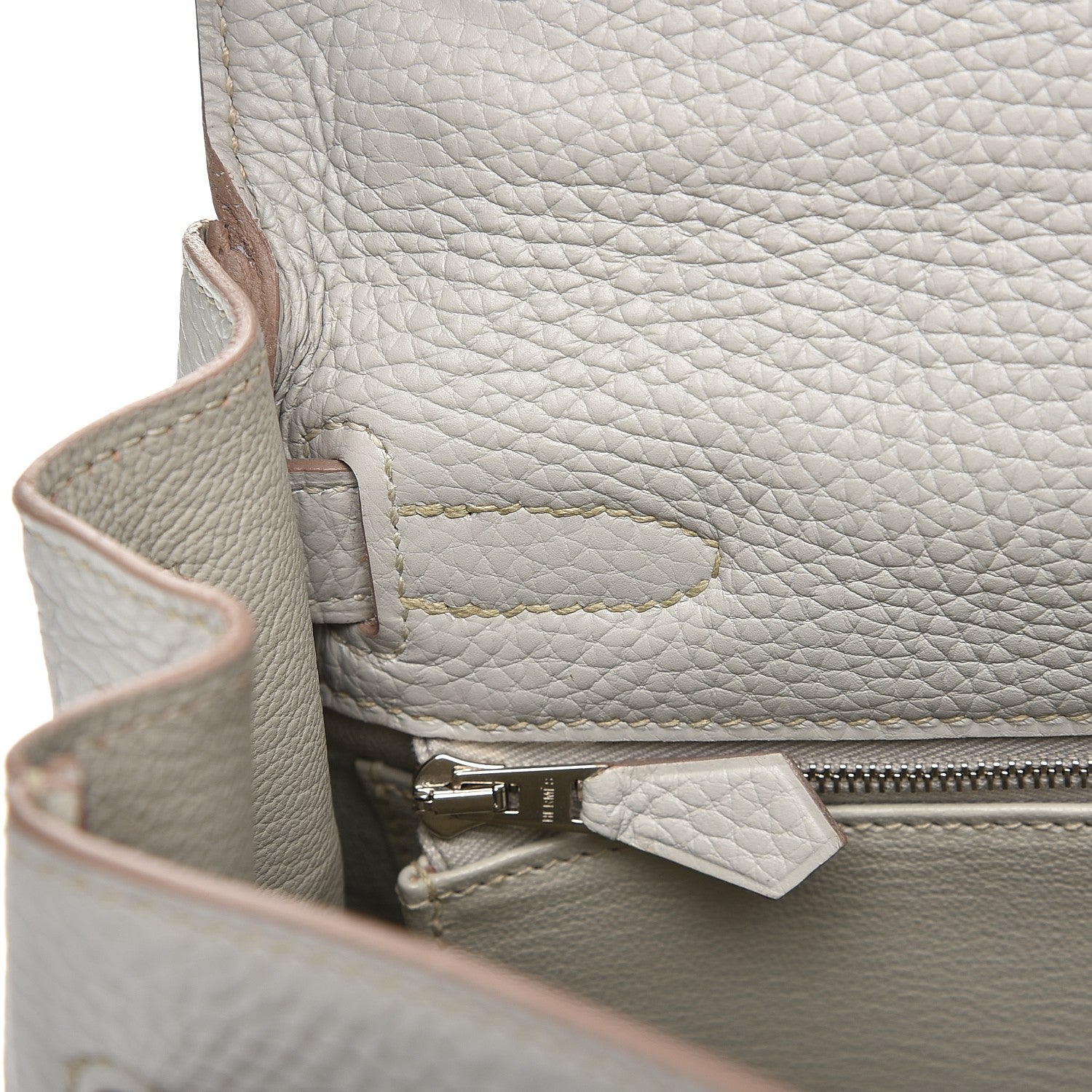 Hermes Taurillon Clemence Kelly Retourne 32 Gris Perle 14 of 33